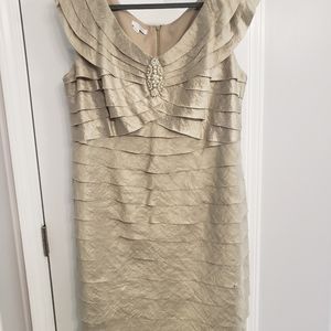 London Times brand Champagne color Formal Dress Size 16W